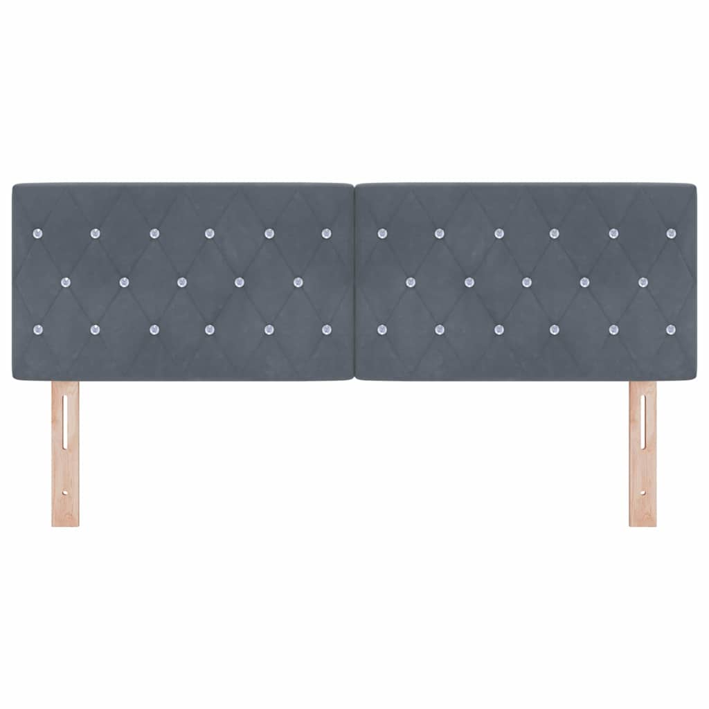 LED Headboard with LED Strip Lights Dark grey 144 cm Velvet